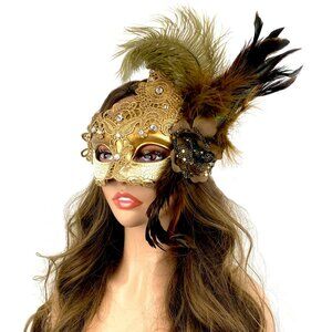 Women Costume Venetian mask Feather Masquerade Party Masks
